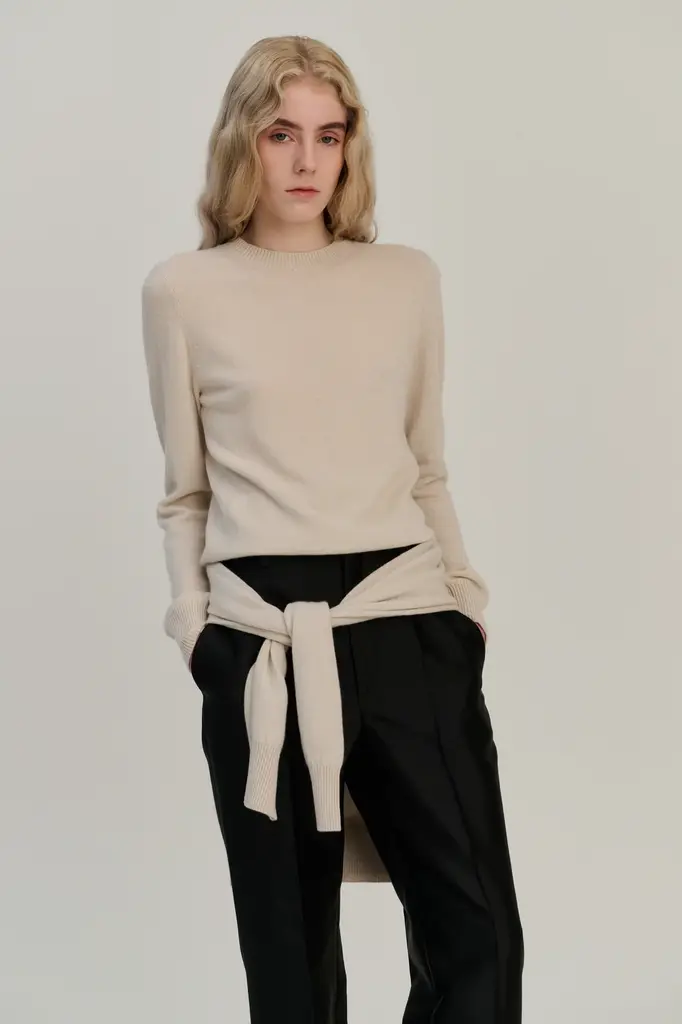 Rhea Knitted Crewneck - Sand
