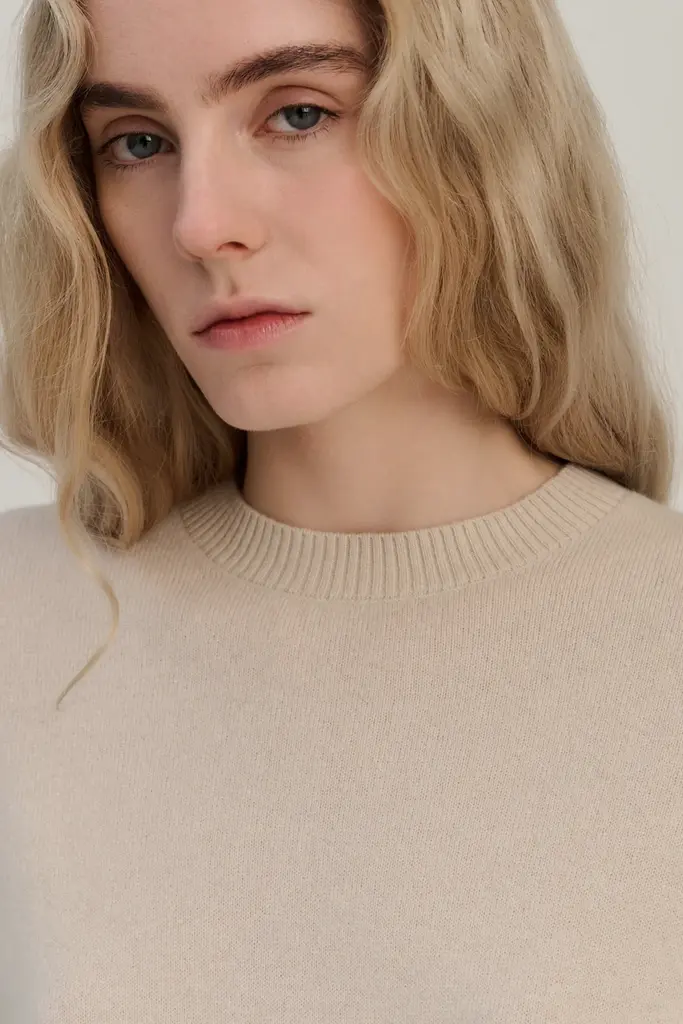 Rhea Knitted Crewneck - Sand