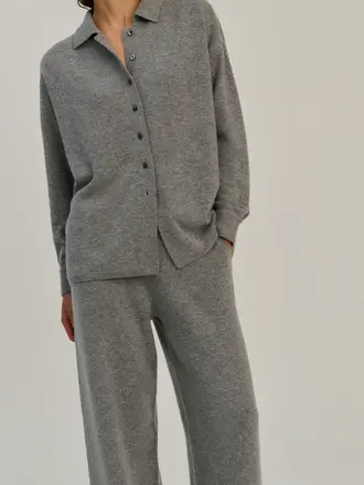 Rhea Knitted Shirt - Mid Grey