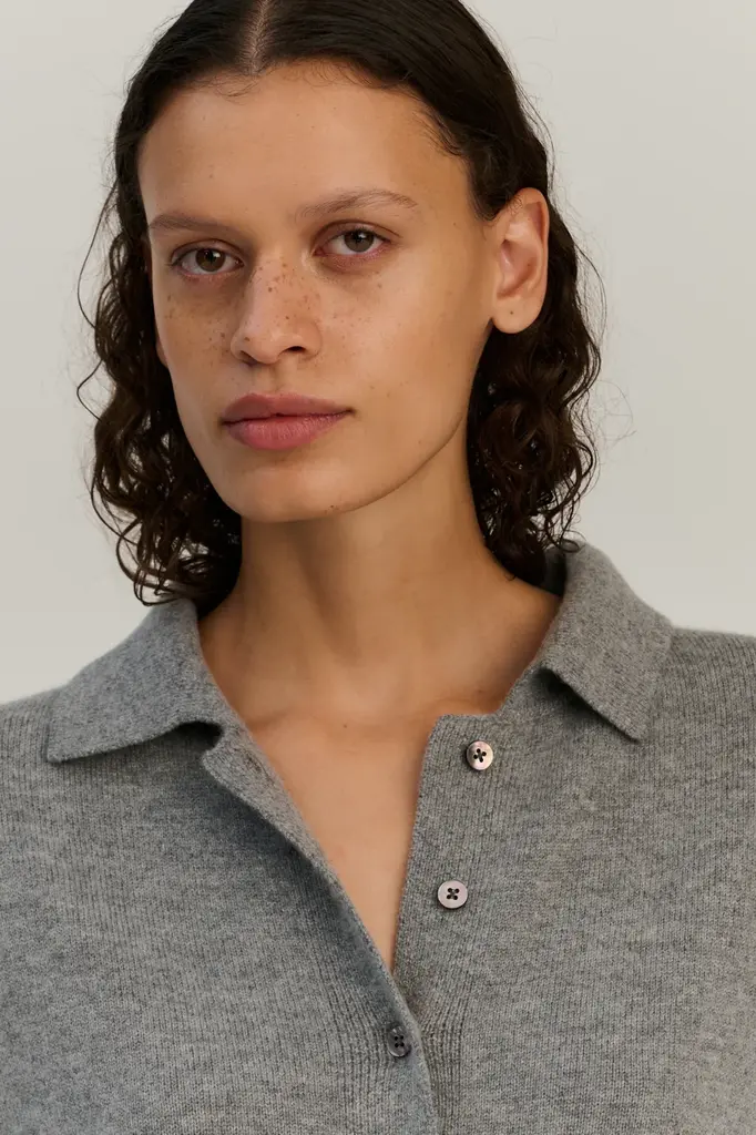 Rhea Knitted Shirt - Mid Grey