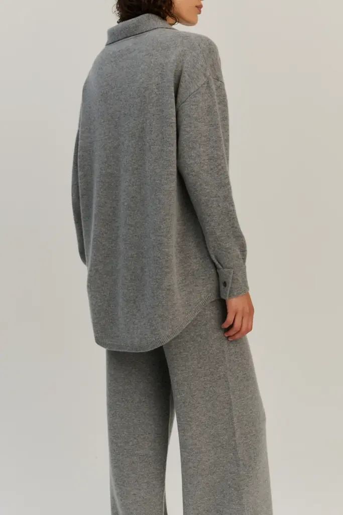 Rhea Knitted Shirt - Mid Grey