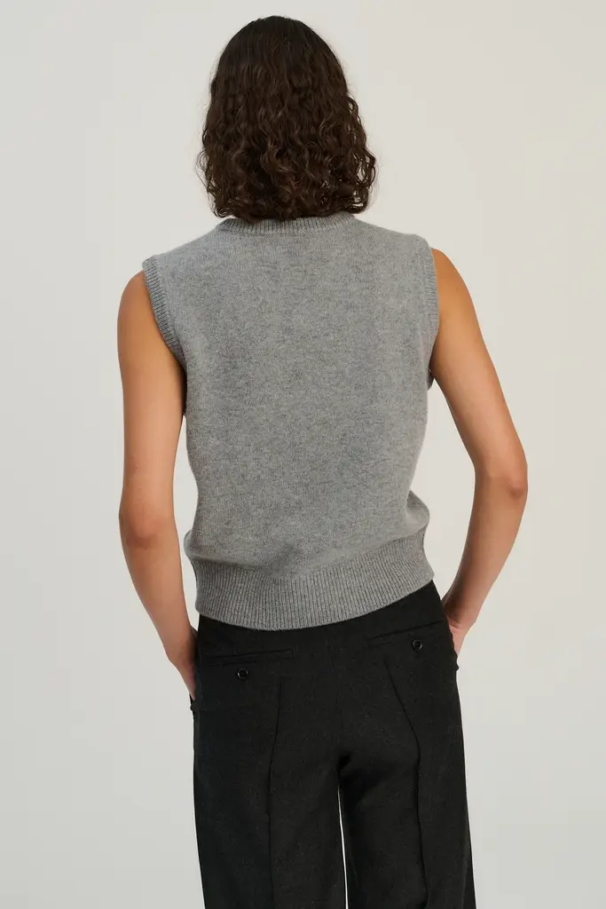 Rhea Knitted Vest - Mid Grey