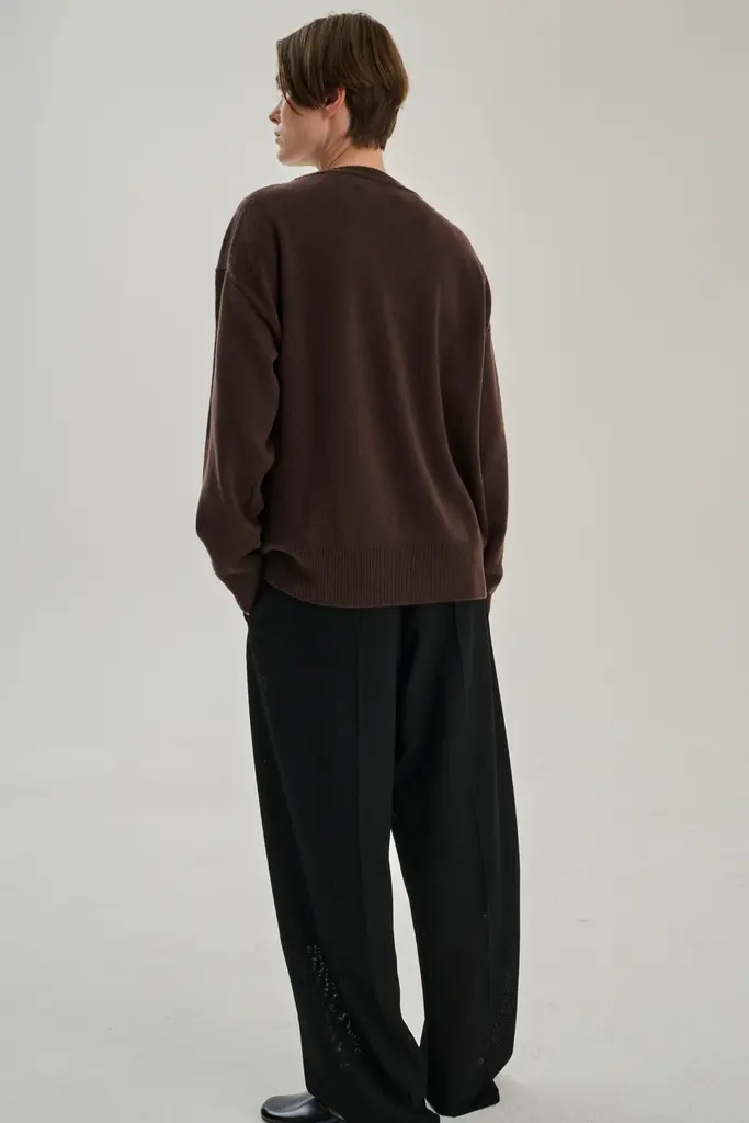 Rhea Knitted V-neck - Dark Brown