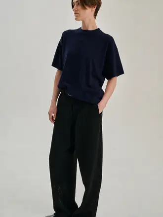 Rhea Knitted T-shirt - Navy