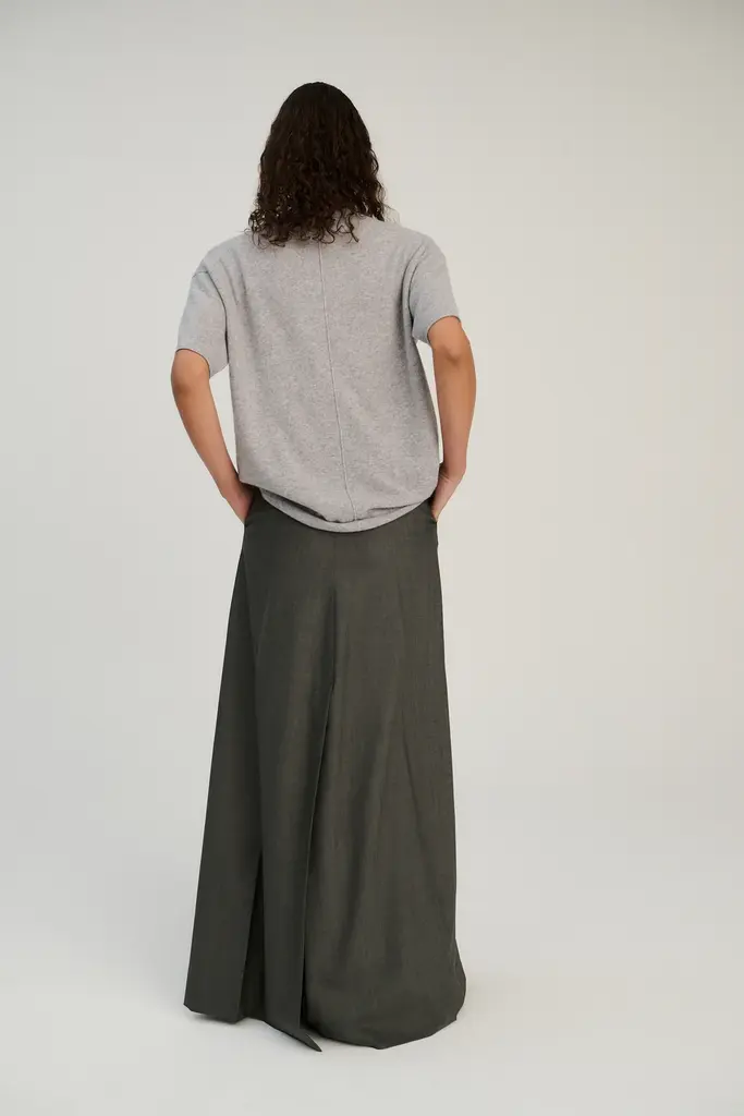 Rhea Knitted T-shirt - Light Grey