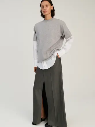 Rhea Knitted T-shirt - Light Grey
