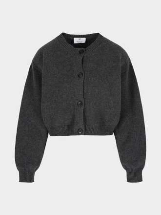 Rhune Lune Padded Shoulder Cardigan - Dark Grey