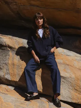 Âme Antwerp Olympia Cardigan - Navy