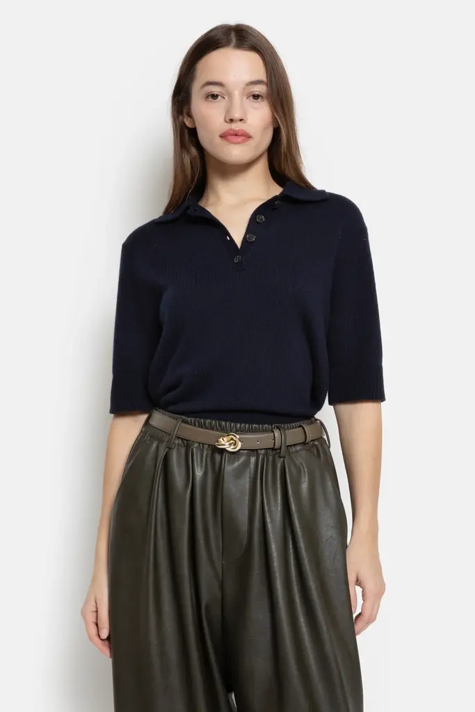 Âme Antwerp Kick Pants - Faux Leather Khaki