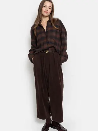 Âme Antwerp Kick Pants - Brown Velvet