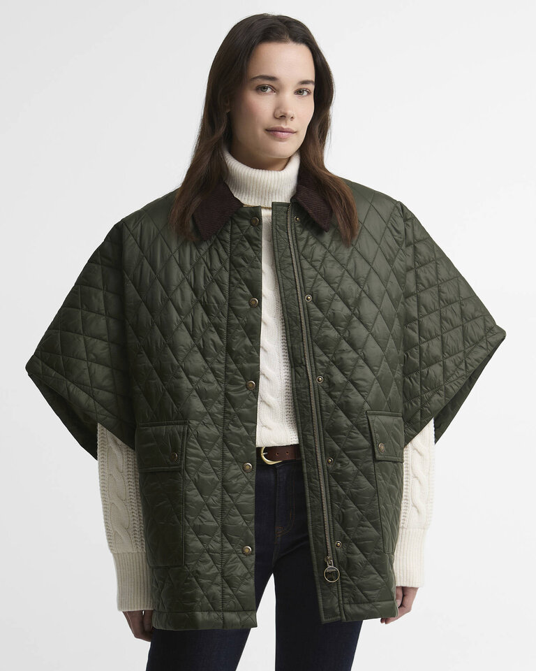 Barbour Mildred Quilted Cape - Olive