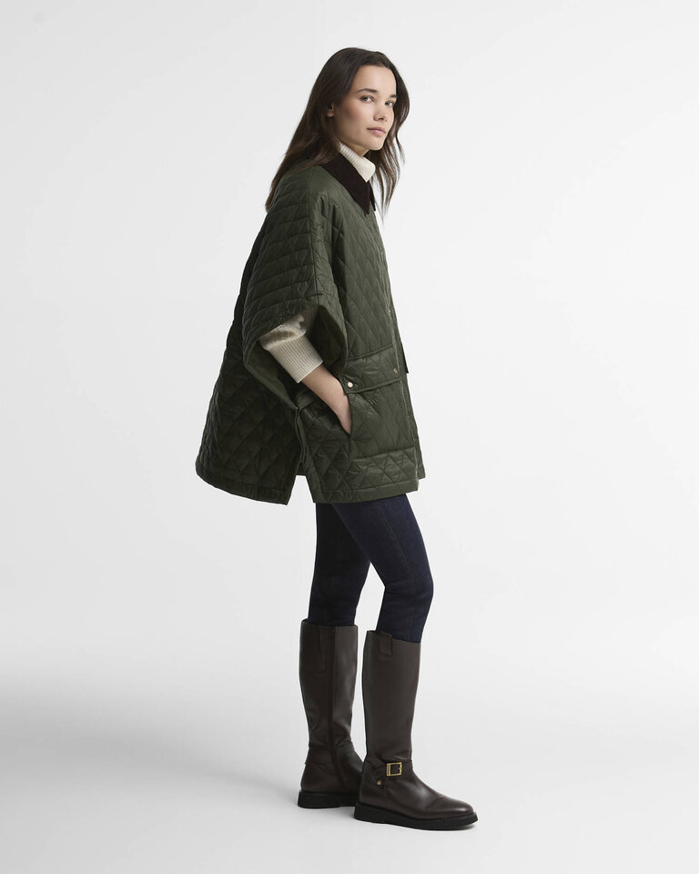 Barbour Mildred Quilted Cape - Olive