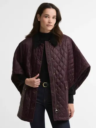 Barbour Mildred Quilted Cape - Fig/Muted