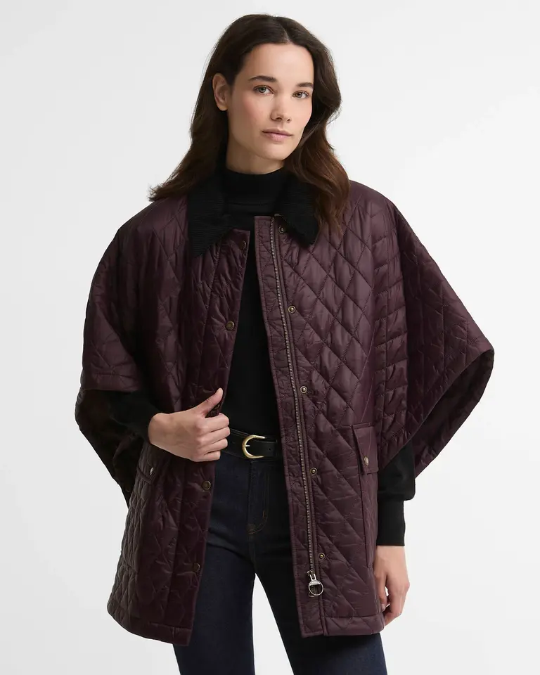 Barbour Mildred Quilted Cape - Fig/Muted