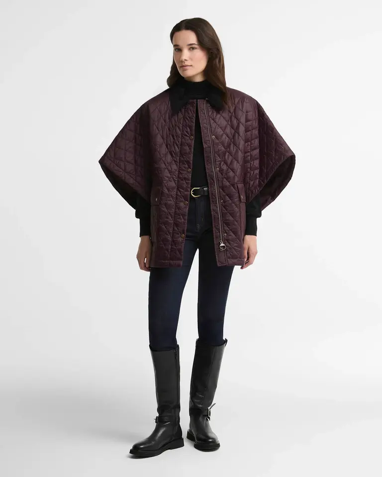 Barbour Mildred Quilted Cape - Fig/Muted