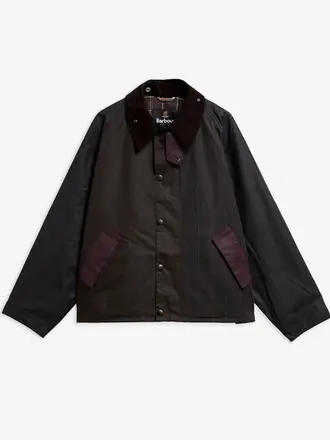 Barbour Patchwork Transport Wax Jacket - Sage/Bordeaux