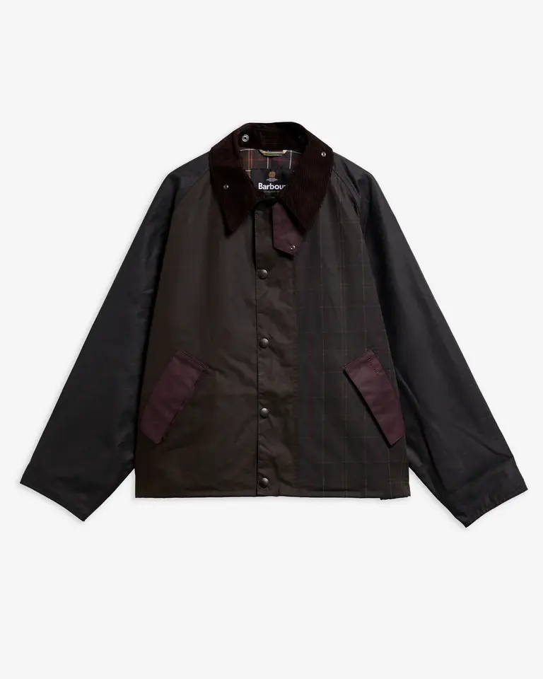 Barbour Patchwork Transport Wax Jacket - Sage/Bordeaux