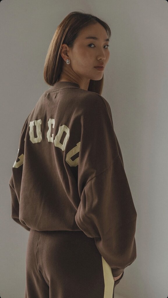 Cou Cou Collection Joseph Sweater - Brown/Yellow Letters