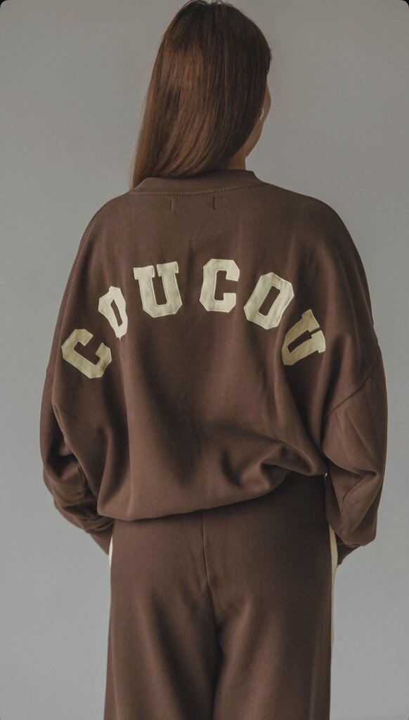 Cou Cou Collection Joseph Sweater - Brown/Yellow Letters