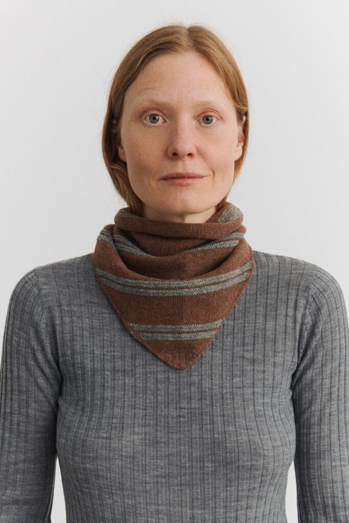 FUB Lambswool Bandana - Hazel Melange/Steel Melange