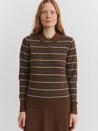 FUB Polo Longsleeve - Hazel Melange/Steel Melange