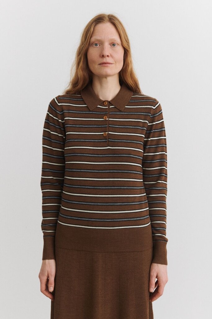 FUB Polo Longsleeve - Hazel Melange/Steel Melange
