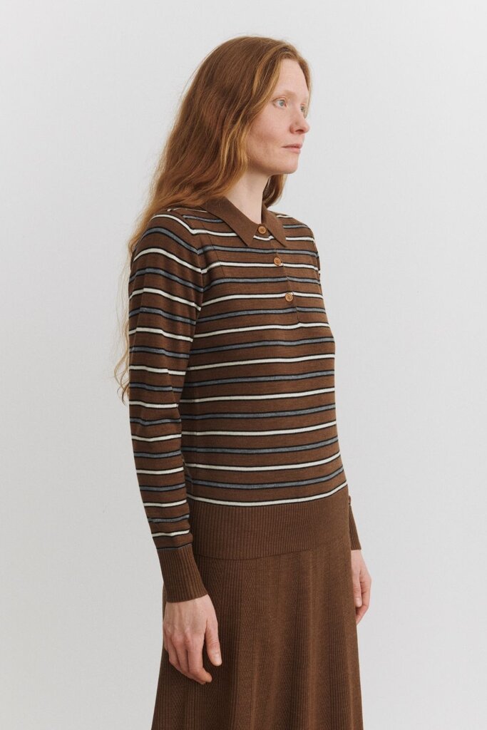 FUB Polo Longsleeve - Hazel Melange/Steel Melange