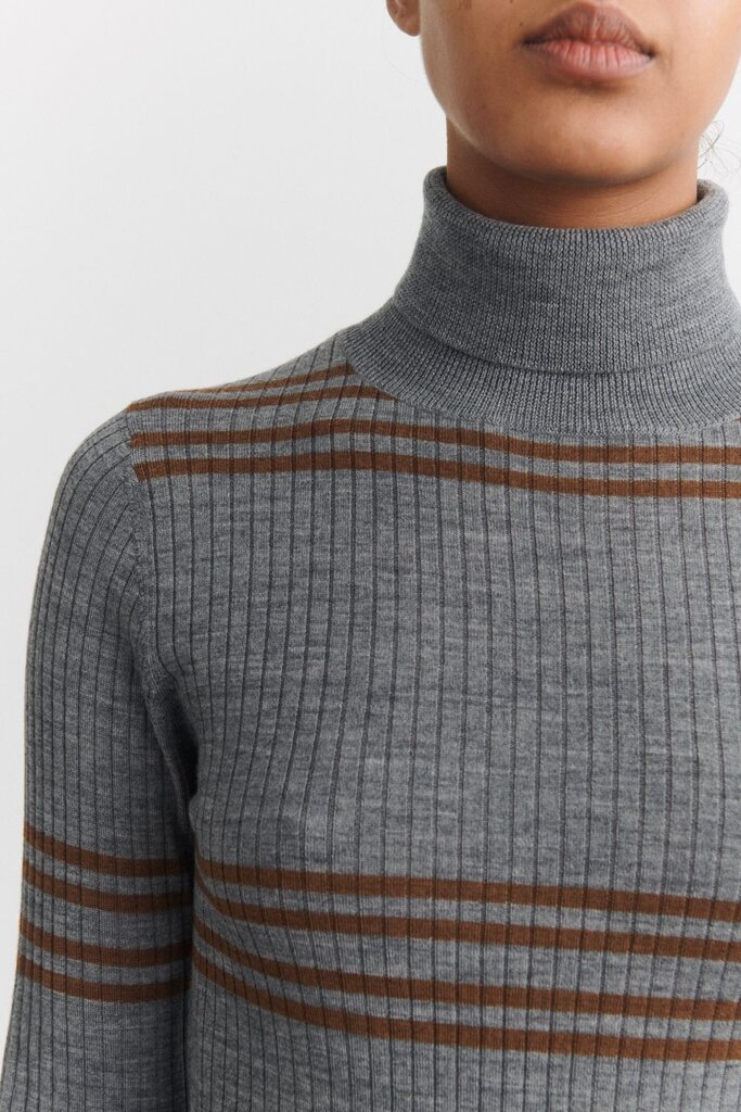FUB Rollneck Blouse - Steel Melange/Hazel Melange