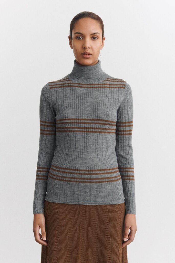 FUB Rollneck Blouse - Steel Melange/Hazel Melange