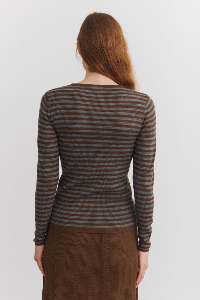 FUB Thin Rib Blouse - Hazel Melange/Steel Melange