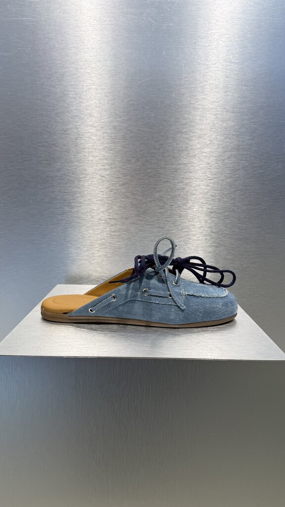 Posa Boat Loafer Mule Denim - Light Blue