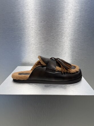 Posa Ranch Tassel Mule Leather - Coffee