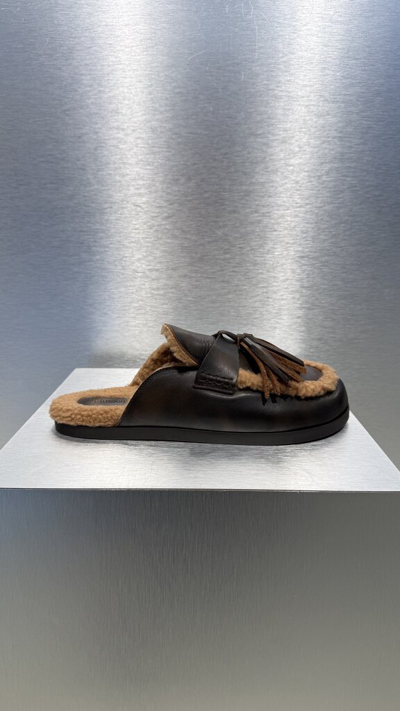 Posa Ranch Tassel Mule Leather - Coffee