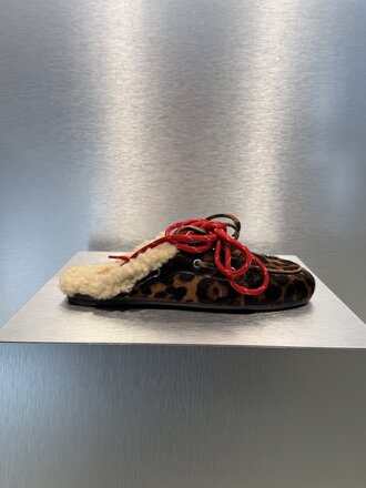 Posa Boat Loafer Mule FUR - Leopard
