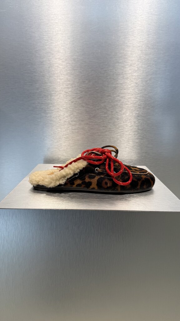 Posa Boat Loafer Mule FUR - Leopard