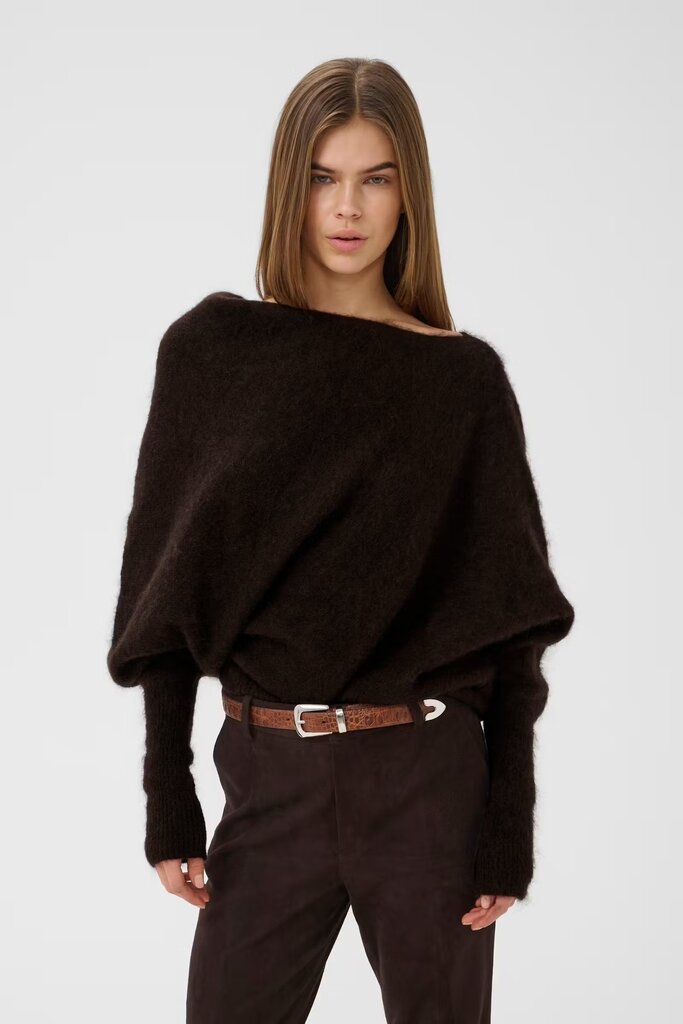 Gestuz Debbie Drape Pullover - Ganache Melange
