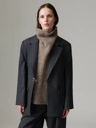 DAY Bono Blazer - Grey Pinstripe