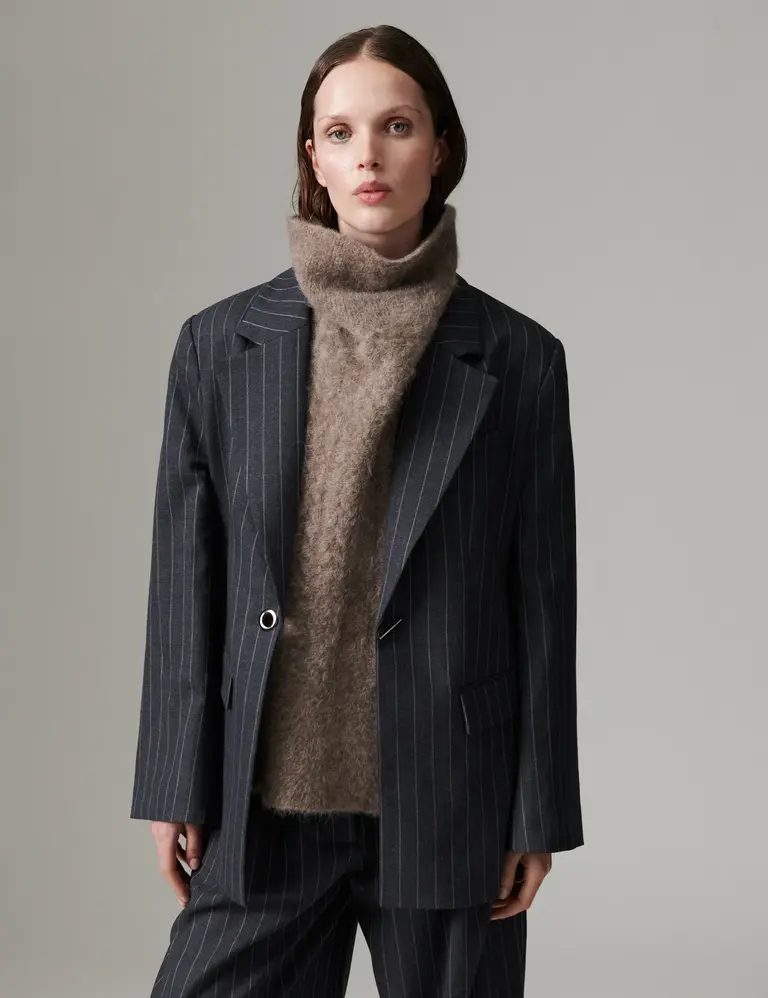 DAY Bono Blazer - Grey Pinstripe
