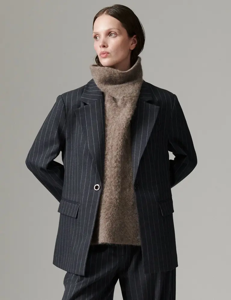 DAY Bono Blazer - Grey Pinstripe