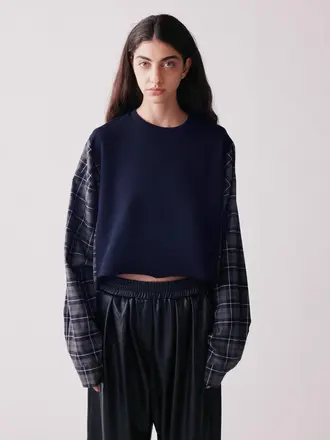 JOHNY Marianne Sweater - Navy/Grey Check