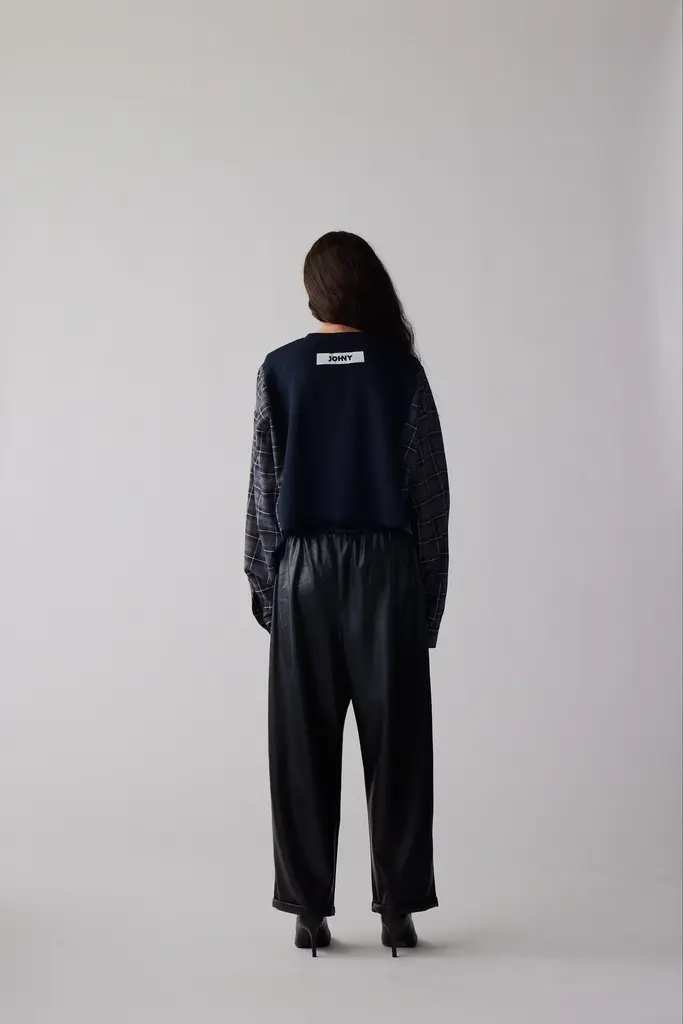 JOHNY Marianne Sweater - Navy/Grey Check