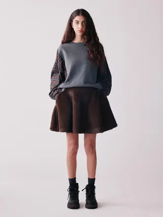 JOHNY Marianne Sweater - D Grey/Brown Check