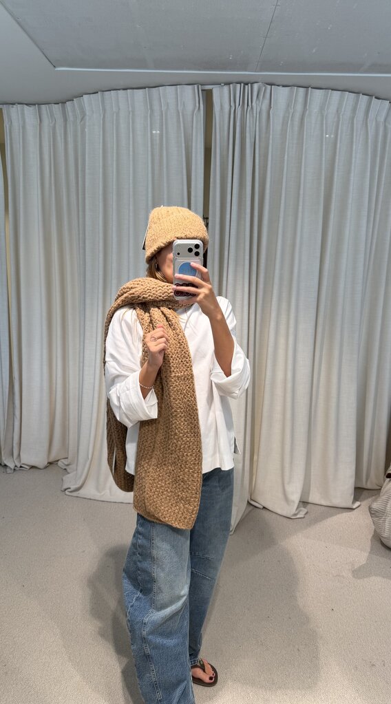 INTI Ojal Knitted Scarf - Sand