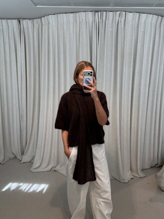 No Man's Land Knitted Mohair Scarf - Espresso