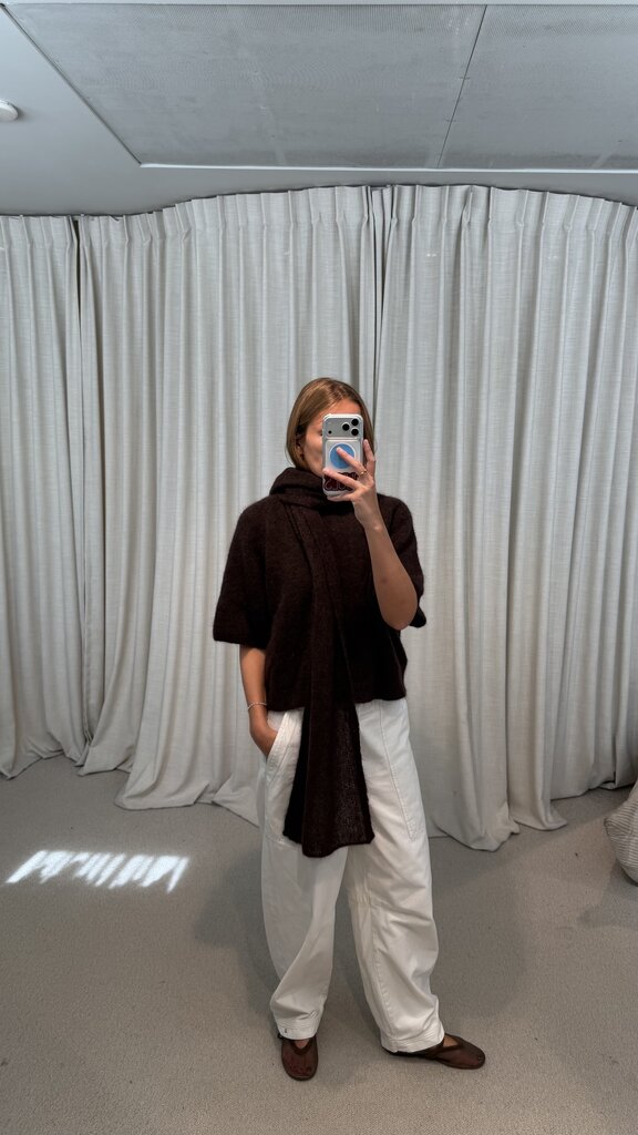 No Man's Land Knitted Mohair Scarf - Espresso
