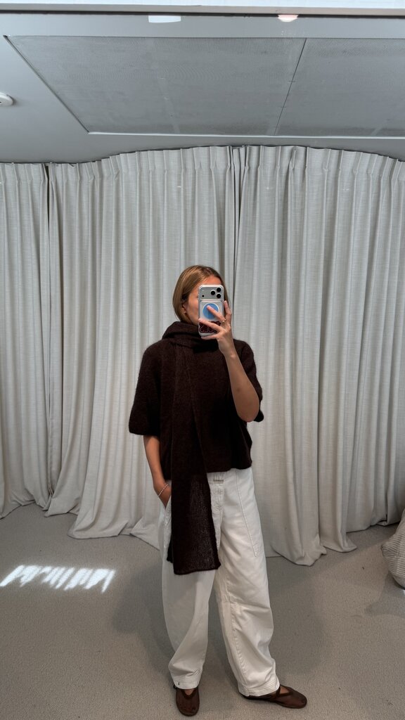 No Man's Land Knitted Mohair Scarf - Espresso