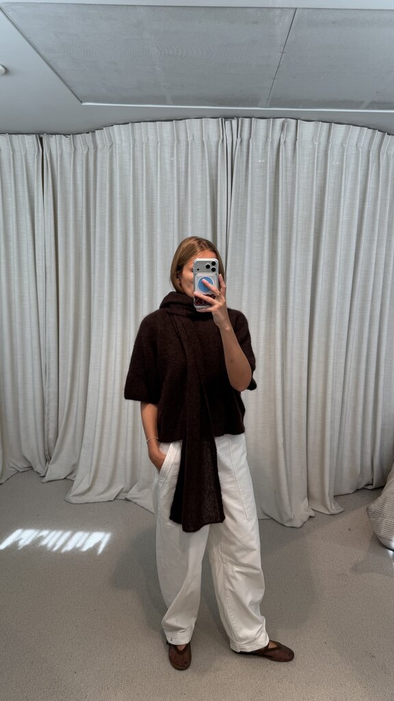 No Man's Land Knitted Mohair Scarf - Espresso