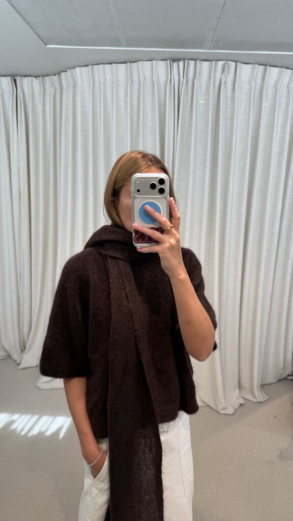 No Man's Land Knitted Mohair Scarf - Espresso