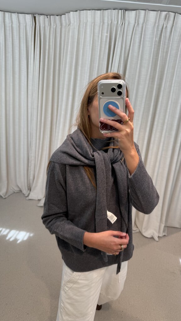 No Man's Land Knitted Merino Scarf - Steel