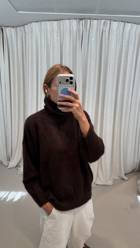 No Man's Land Knitted Mohair Sweater - Espresso